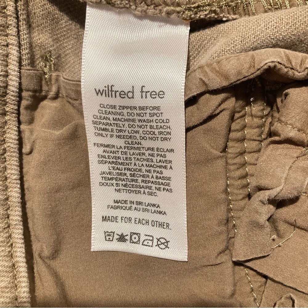 WILFRED FREE Sz 12 Multiple Pockets High Rise Heavy Canvas Modern Cargo Pants - Picture 12 of 13